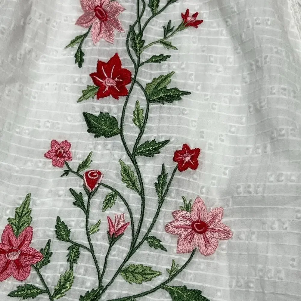 Altar'd State Embroidered Cotton Mini Dress Puff Sleeve Romantic Small NWOT - Picture 7 of 11